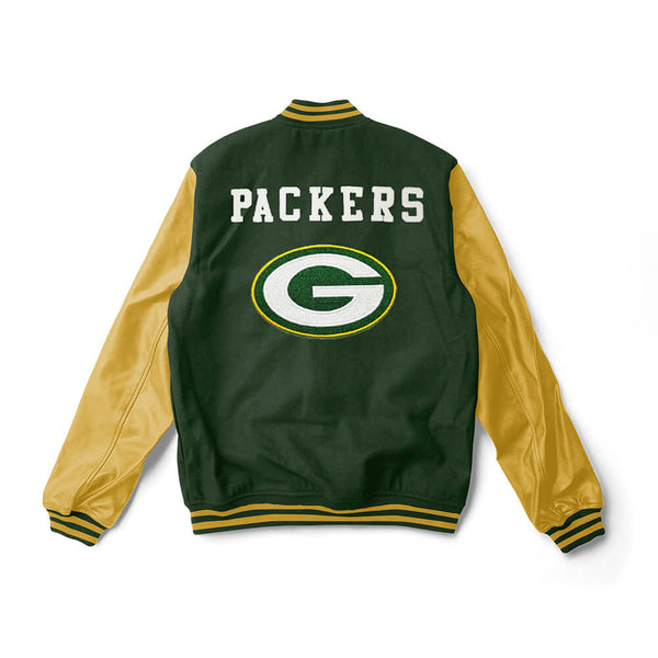 Nfl Green Bay Packers Men's Varsity Letter Long Sleeve Crew Fleece