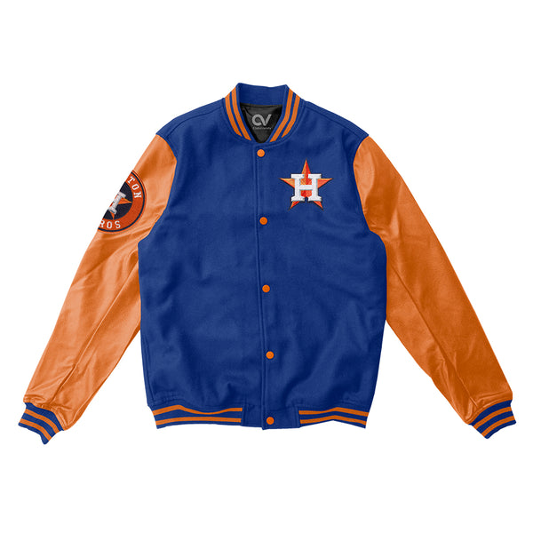 Men's Houston Astros Starter Navy/Cream Vintage Varsity Satin Full-Snap  Jacket