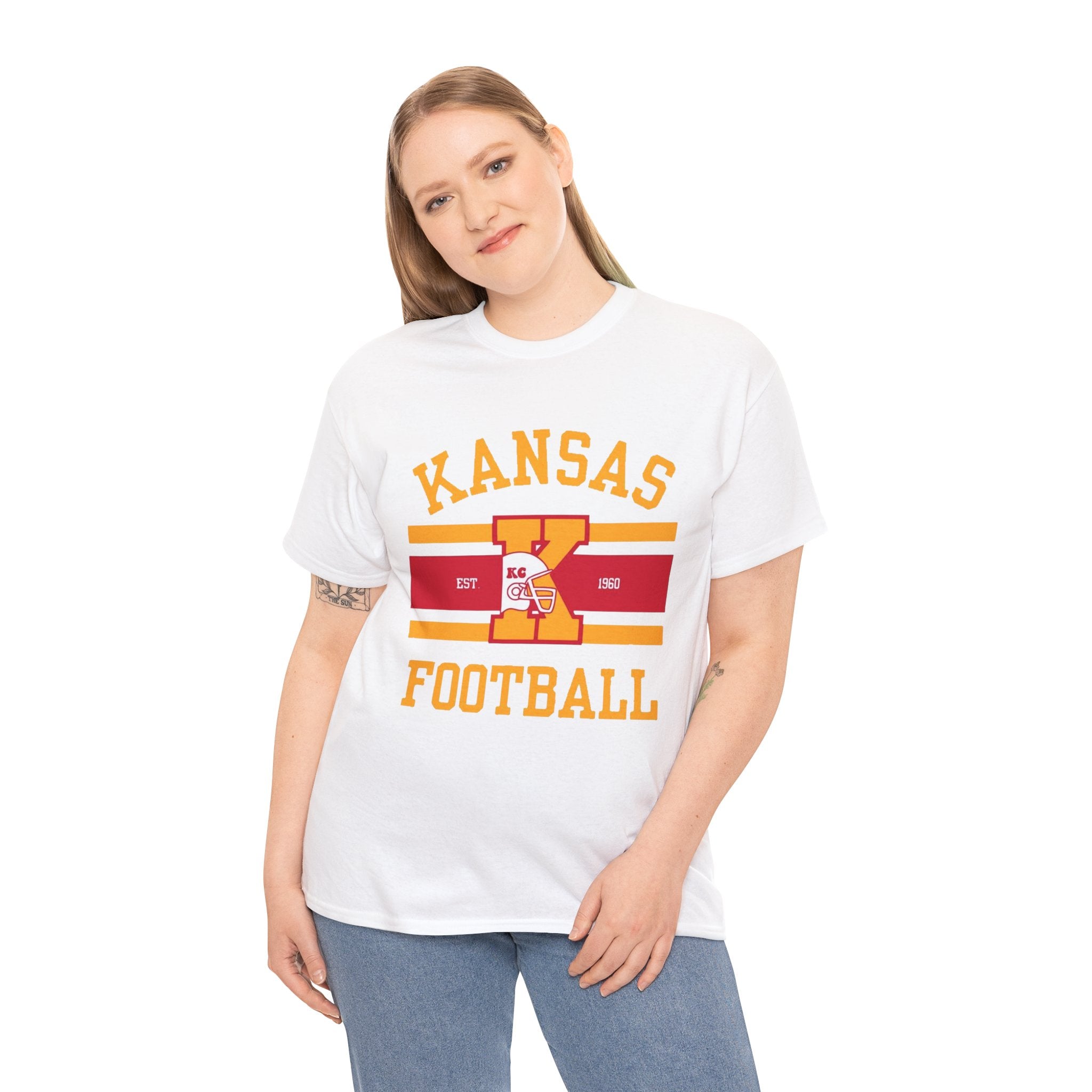 Kansas Football Unisex Heavy Cotton Tee - Casual Sportswear for Fans