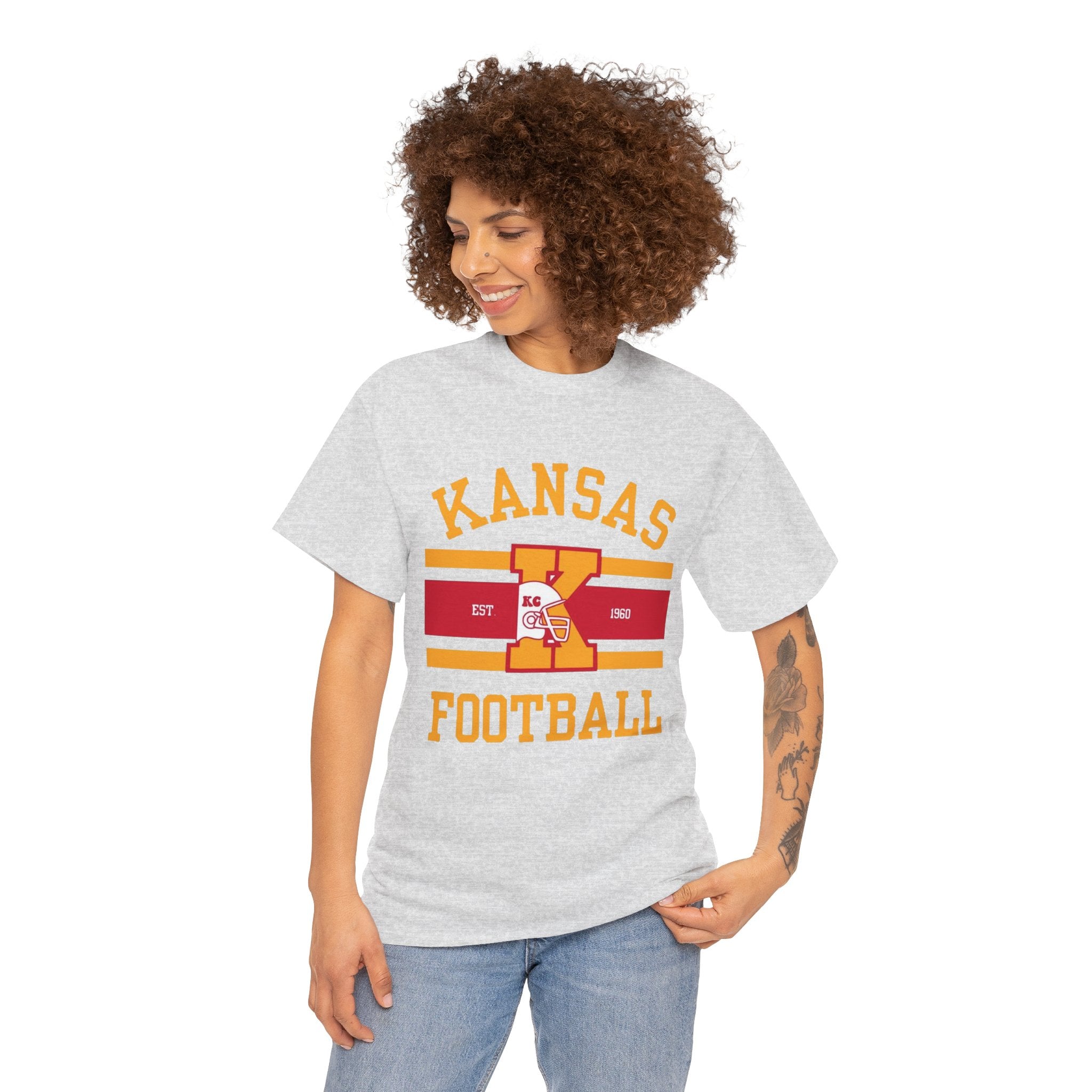 Kansas Football Unisex Heavy Cotton Tee - Casual Sportswear for Fans