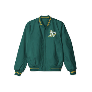 Oakland Athletics Green Bomber Jacket – Lightweight Outerwear with Classic Team Logo