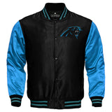 Carolina Panthers Satin Varsity Full-Snap Jacket