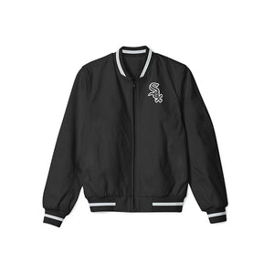 Chicago White Sox Black Bomber Jacket – Sleek Lightweight Outerwear with Classic Team Logo