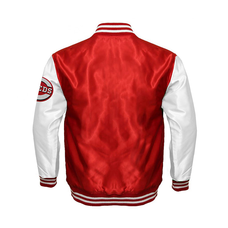 Cincinnati Reds Starter Locker Room Satin Varsity Full-Snap Jacket