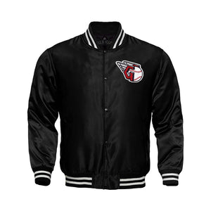 Cleveland Guardians Starter Locker Room Satin Varsity Full-Snap Jacket – Black