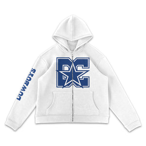 Dallas Cowboys White Full-Zip Hoodie