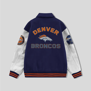 Denver Broncos Collared Varsity Jacket - NFL Letterman Jacket - Clubs Varsity