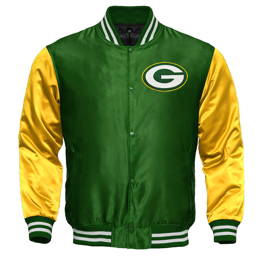 Green Bay Packers Satin Varsity Full-Snap Jacket