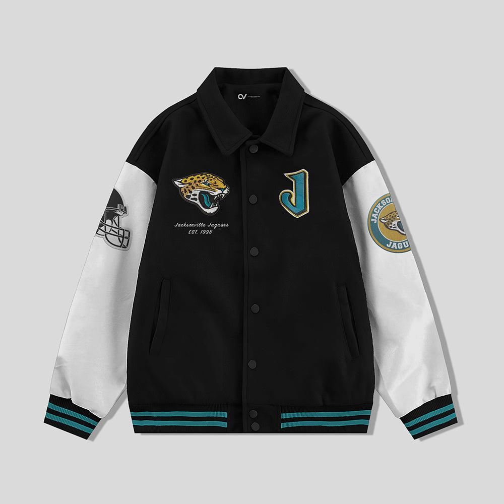 Jacksonville Jaguars Collared Varsity Jacket - NFL Letterman Jacket - Clubs Varsity