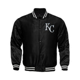 Kansas City Royals Starter Locker Room Satin Varsity Full-Snap Jacket – Black