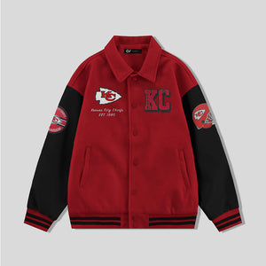 Kansas City Chiefs Collared Varsity Jacket - NFL Letterman Jacket - Clubs Varsity