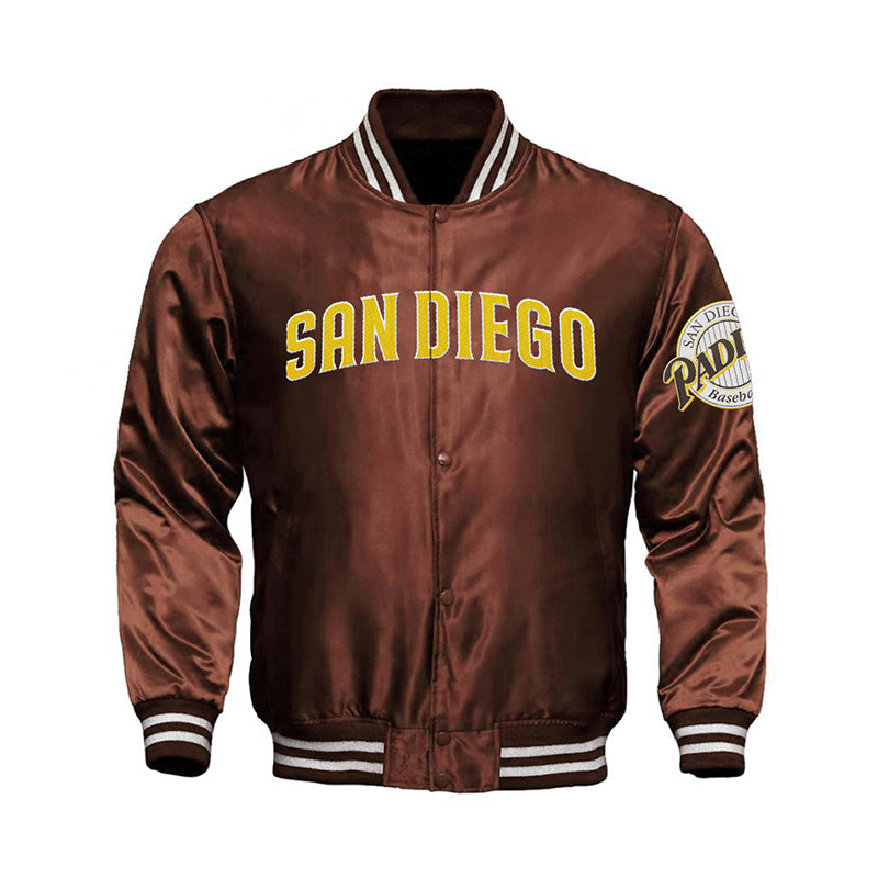 San Diego Padres Starter Locker Room Satin Varsity Full-Snap Jacket