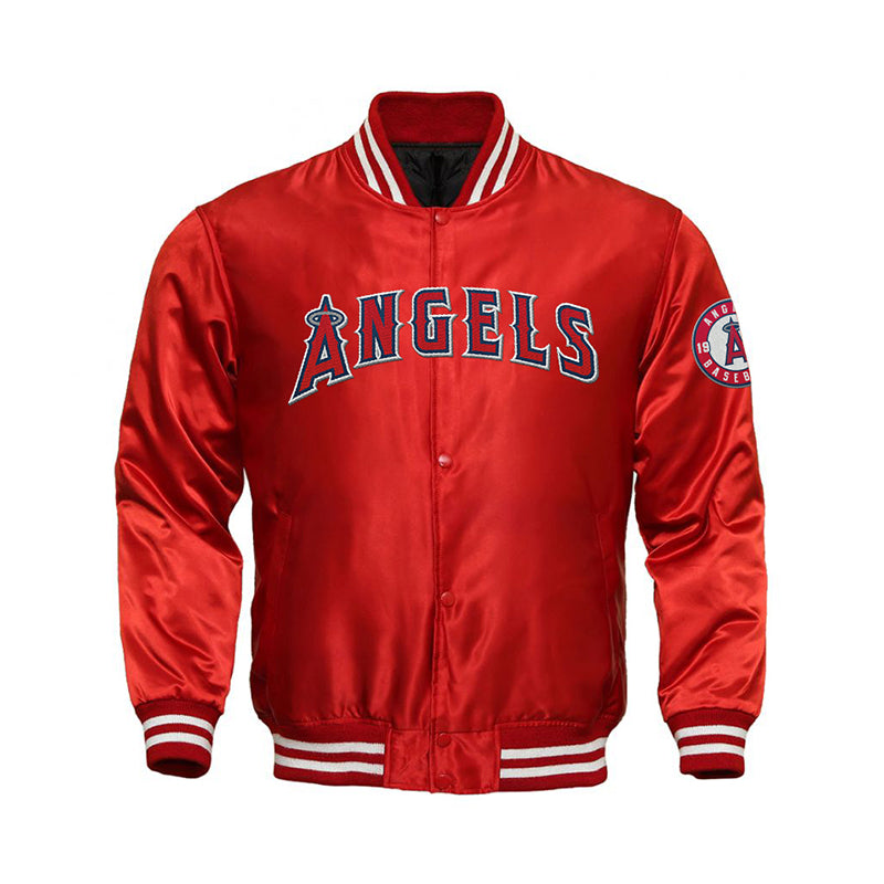 Los Angeles Angels Starter Locker Room Satin Varsity Full-Snap Jacket
