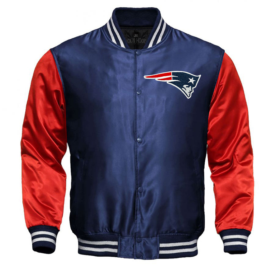New England Patriots Satin Varsity Full-Snap Jacket