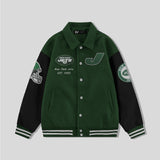 New York Jets Collared Varsity Jacket - NFL Letterman Jacket - Clubs Varsity