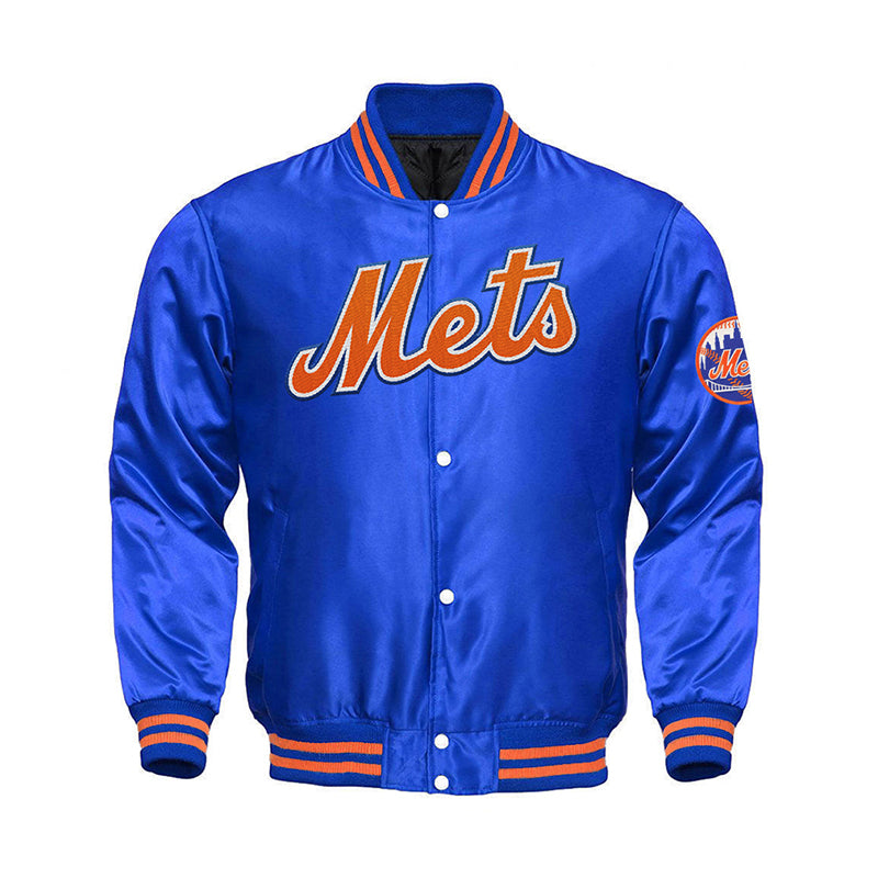 New York Mets Starter Locker Room Satin Varsity Full-Snap Jacket