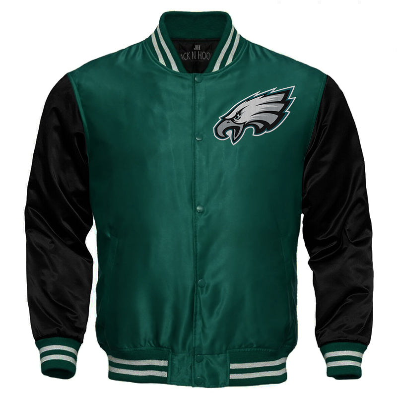Philadelphia Eagles Satin Varsity Full-Snap Jacket