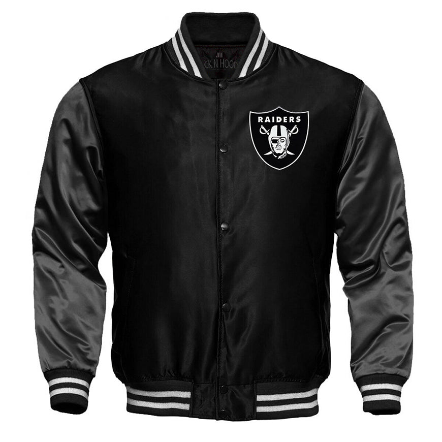 Las Vegas Raiders Satin Varsity Full-Snap Jacket