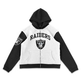 Las Vegas Raiders Black & White Full-Zip Hoodie