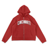 Cincinnati Reds Wordmark Full-Zip Printed Hoodie