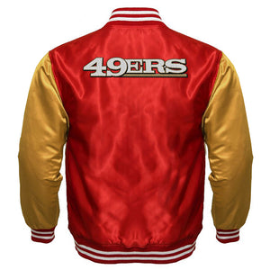 San Francisco 49ers Satin Varsity Full-Snap Jacket