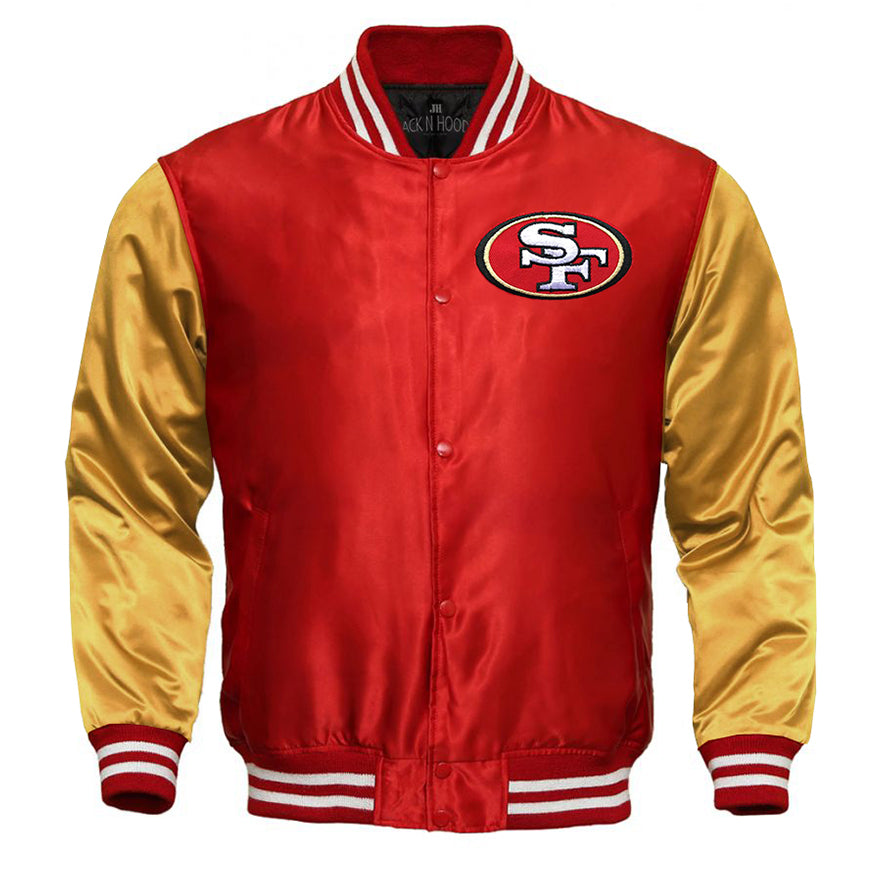 San Francisco 49ers Satin Varsity Full-Snap Jacket