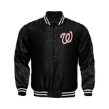 Washington Nationals Starter Locker Room Satin Varsity Full-Snap Jacket – Black