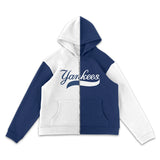 New York Yankees Two Tone White & Navy Full-Zip Hoodie