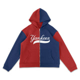 New York Yankees Two Tone Red & Navy Full-Zip Hoodie