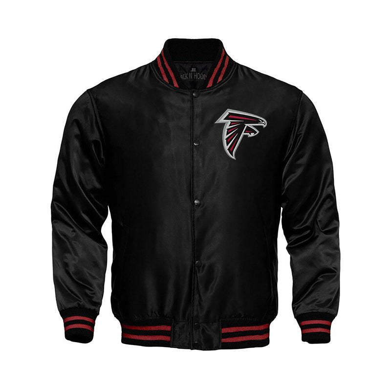 Atlanta Falcons Starter Locker Room Satin Varsity Full-Snap Jacket – Black