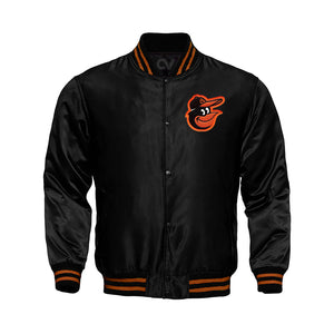 Baltimore Orioles Starter Locker Room Satin Varsity Full-Snap Jacket – Black - Clubsvarsity