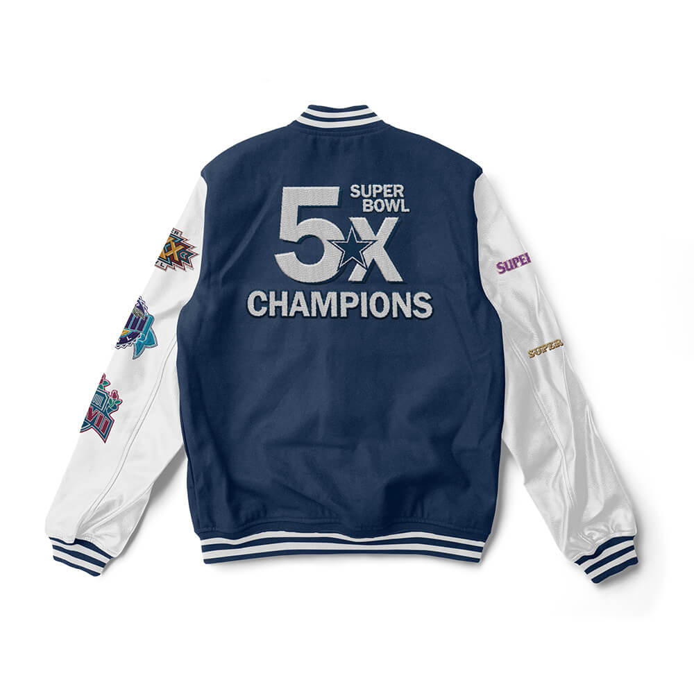 Dallas Cowboys Varsity Jacket -  5x Champions - NFL Letterman Jacket