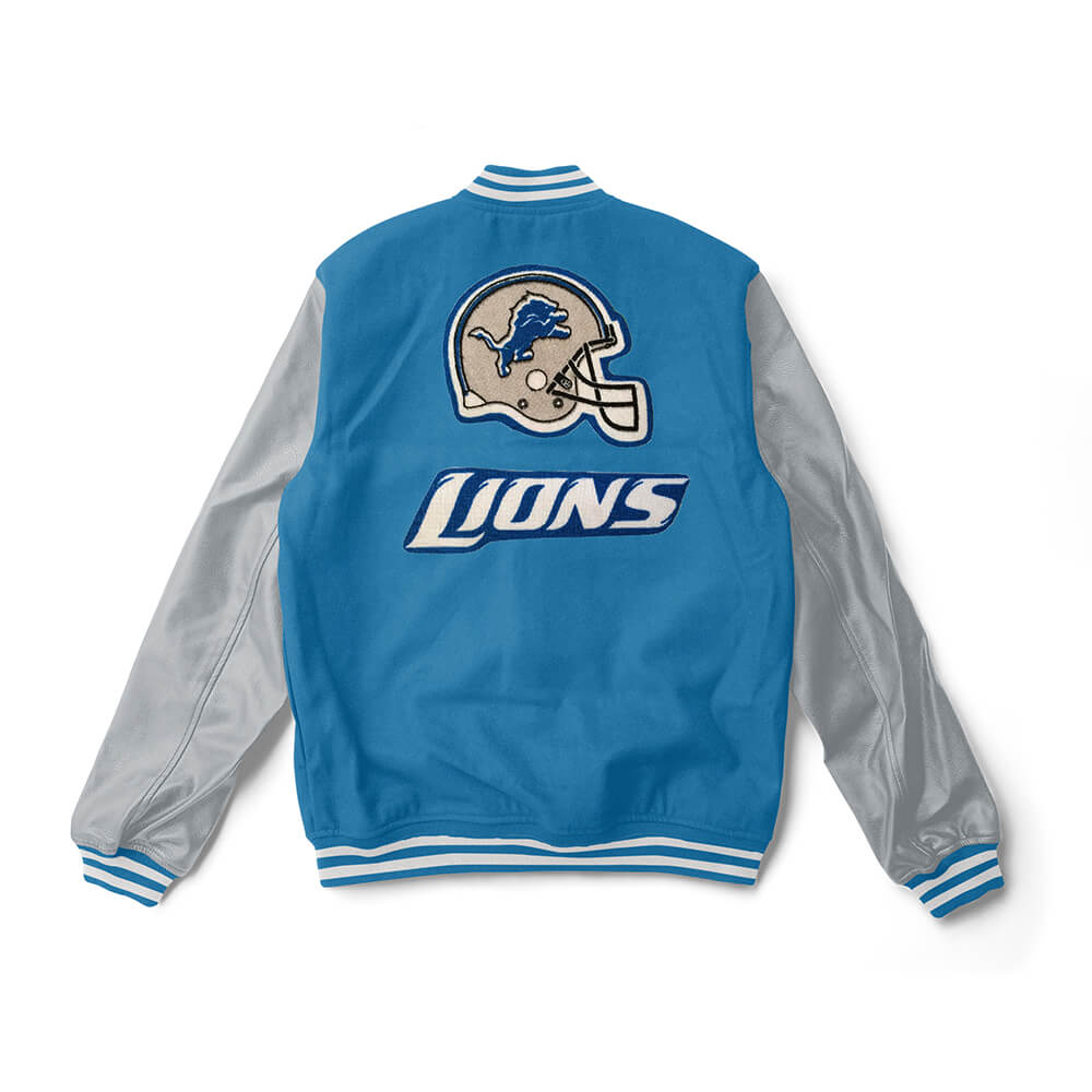 Detroit Lions Varsity Jacket Sky Blue - NFL Varsity Jacket M