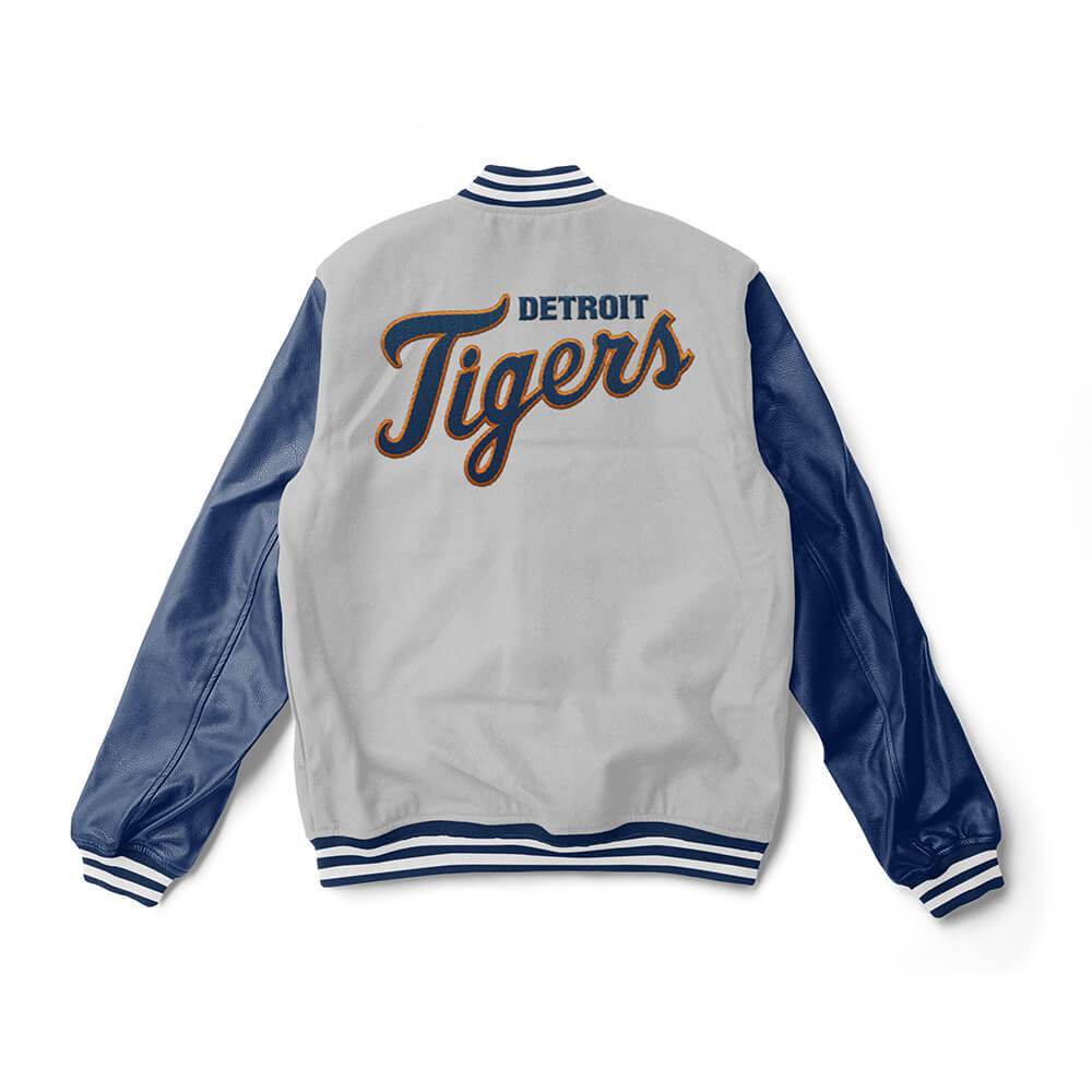 Blue and White MLB Detroit Tigers Varsity Jacket - Jackets Expert