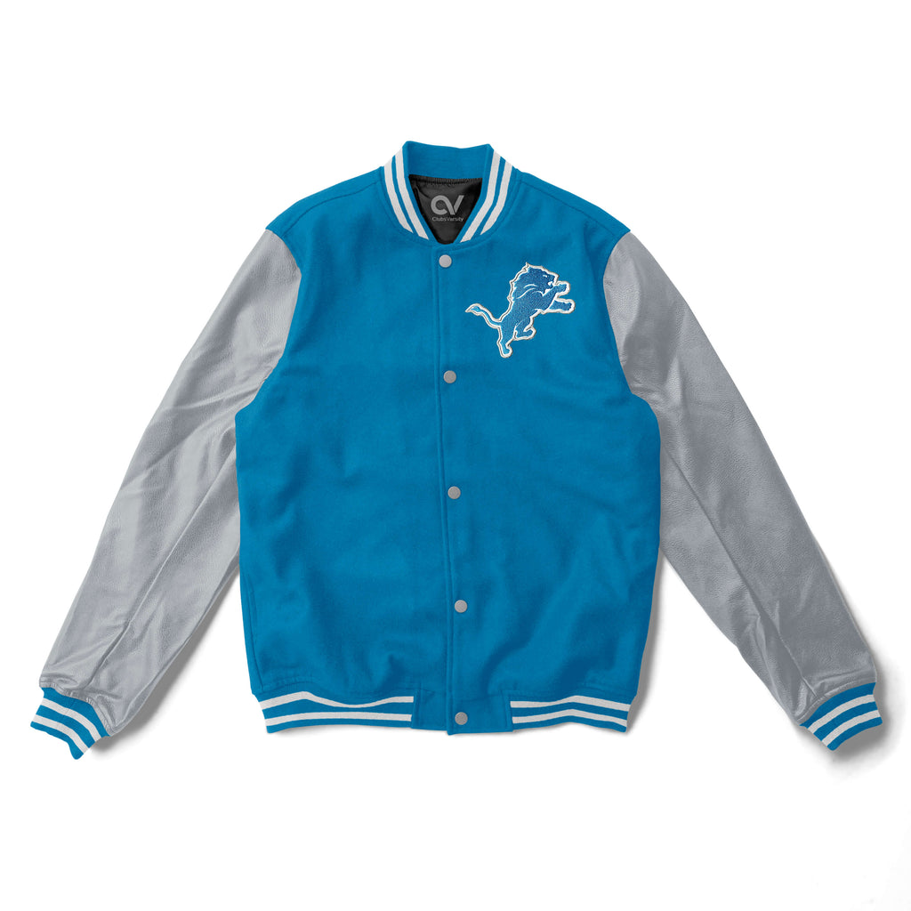Detroit Lions Varsity Jacket Sky Blue - NFL Varsity Jacket - Clubs Varsity - Clubsvarsity
