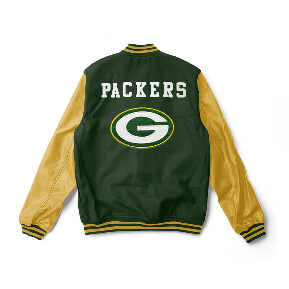 Green Bay Packers Varsity Jacket - NFL Letterman Jacket - Jack N Hoods