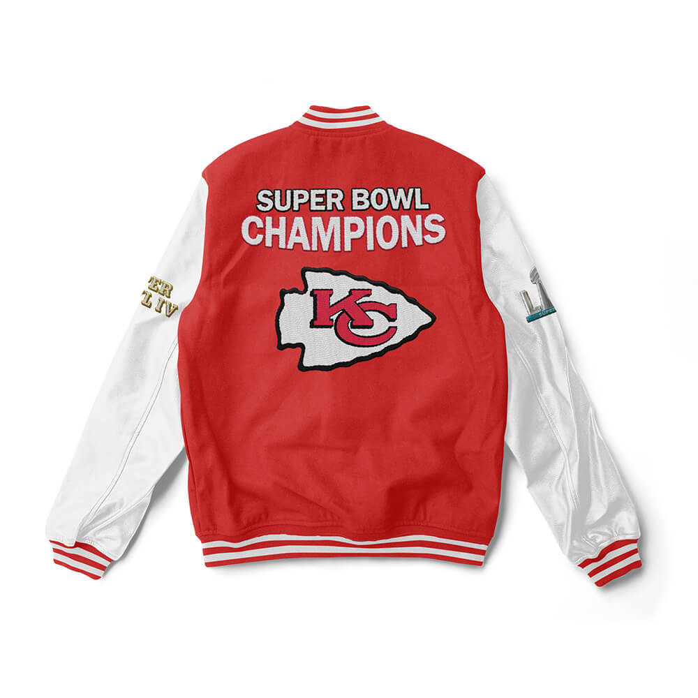 Kansas City Chiefs Varsity Jacket -  Super Bowl Champions - Red - NFL Letterman Jacket - Jack N Hoods
