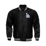 Los Angeles Dodgers Starter Locker Room Satin Varsity Full-Snap Jacket – Black - Clubsvarsity