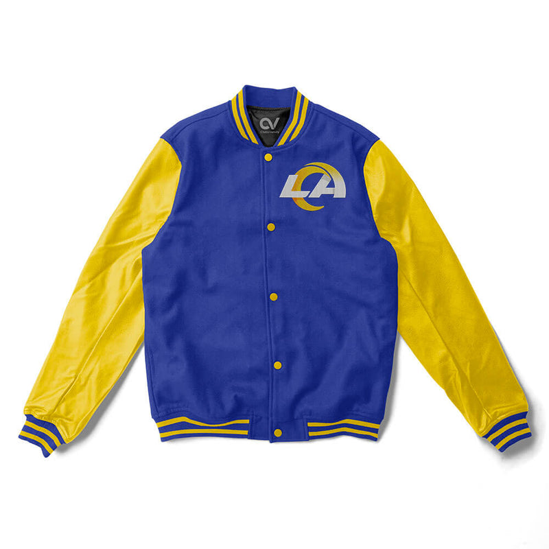 Nfl Los Angeles Rams Men's Varsity Letter Long Sleeve Crew Fleece