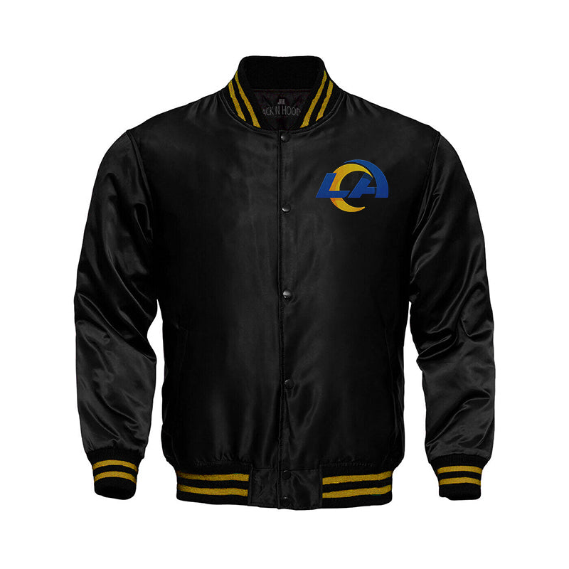 Los Angeles Rams Starter Locker Room Satin Varsity Full-Snap Jacket – Black