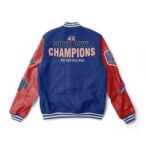 New York Giants Varsity Jacket -  4X Champions - NFL Letterman Jacket - Jack N Hoods