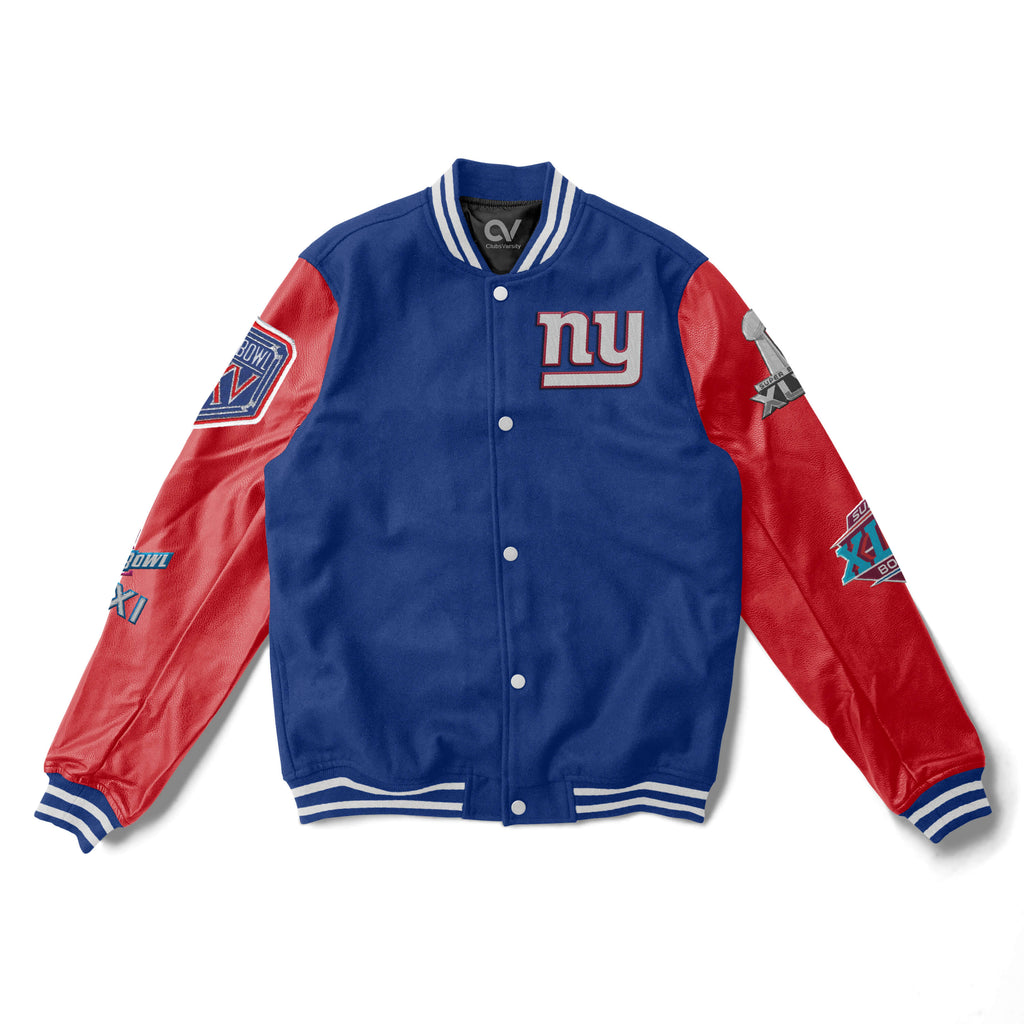 New York Giants Varsity Jacket -  4X Champions - NFL Letterman Jacket - Clubs Varsity - Clubsvarsity