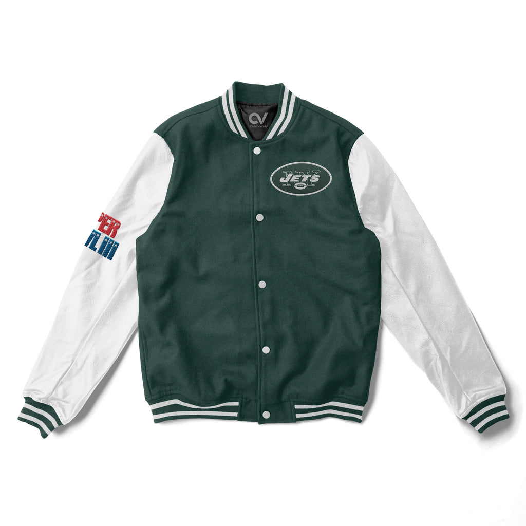 New York Jets Varsity Jacket -  Super Bowler - NFL Letterman Jacket - Clubs Varsity - Clubsvarsity