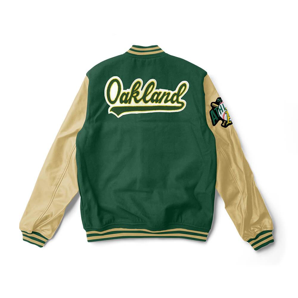 Oakland Athletics Cream Varsity Jacket - MLB Varsity Jacket - Clubs Varsity, S