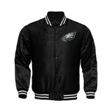 Philadelphia Eagles Starter Locker Room Satin Varsity Full-Snap Jacket – Black