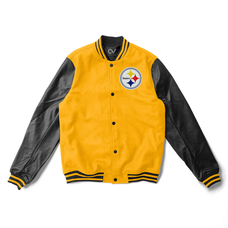 NFL Pittsburgh Steelers Wool Leather Jacket - Maker of Jacket