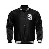 San Diego Padres Starter Locker Room Satin Varsity Full-Snap Jacket – Black - Clubsvarsity