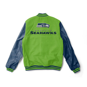 Seattle Seahawks Navy Blue Varsity Jacket - NFL Letterman Jacket - Jack N Hoods