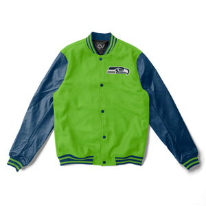 Seattle Seahawks Navy Blue Varsity Jacket - NFL Letterman Jacket - Clubs Varsity - Clubsvarsity