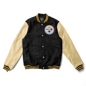 Pittsburgh Steelers Black Varsity Jacket - NFL Varsity Jacket - Clubs Varsity - Clubsvarsity